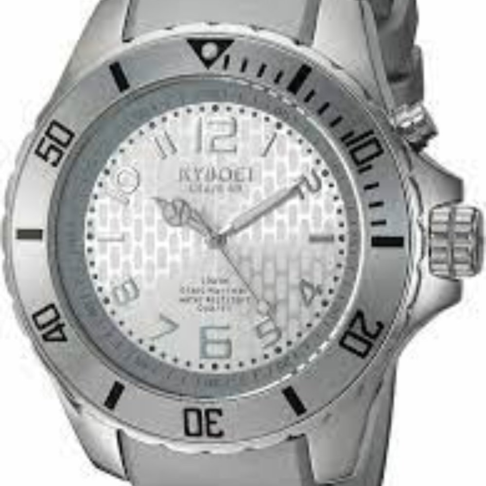 KYBOE Giant 48 Silver, Quartz, Stainless Steel, Silicone band Backlight